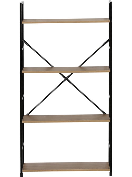 TYDA Etagère 4 rangements 112 cm bois et noir - Kiabi