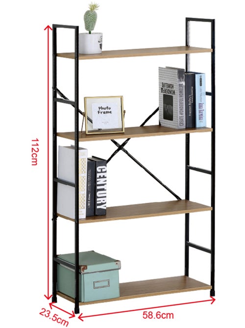 TYDA Etagère 4 rangements 112 cm bois et noir - Kiabi