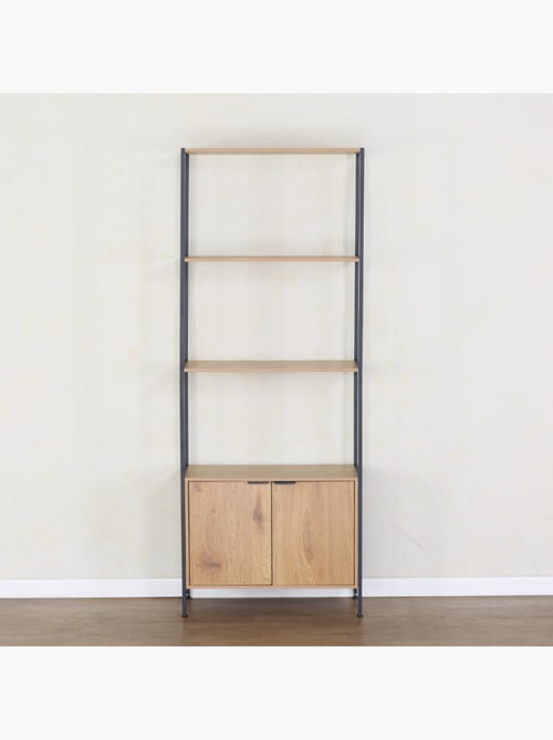 TYDIE Etagère 4 rangements et placard 176 cm bois et noir - Kiabi