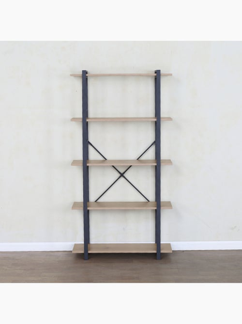 TYDO Etagère 5 rangements 150 cm bois et noir - Kiabi TYDO Etagère 5 rangements 150 cm bois et noir - Kiabi