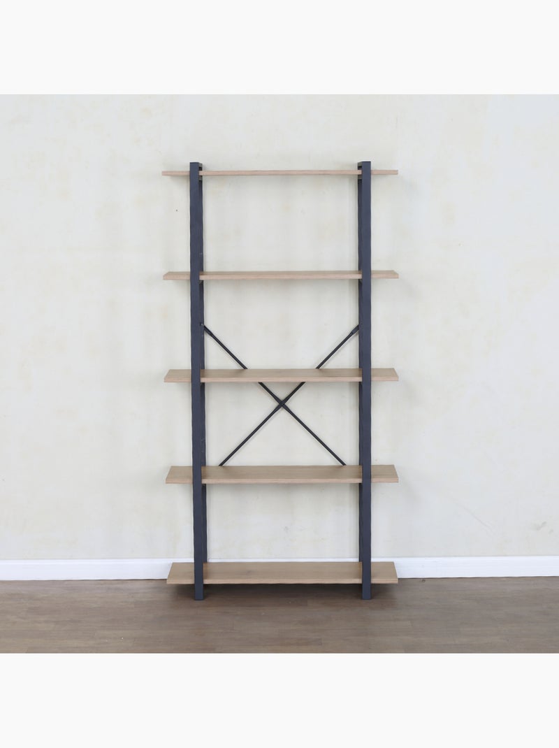 TYDO Etagère 5 rangements 150 cm bois et noir Marron - Kiabi