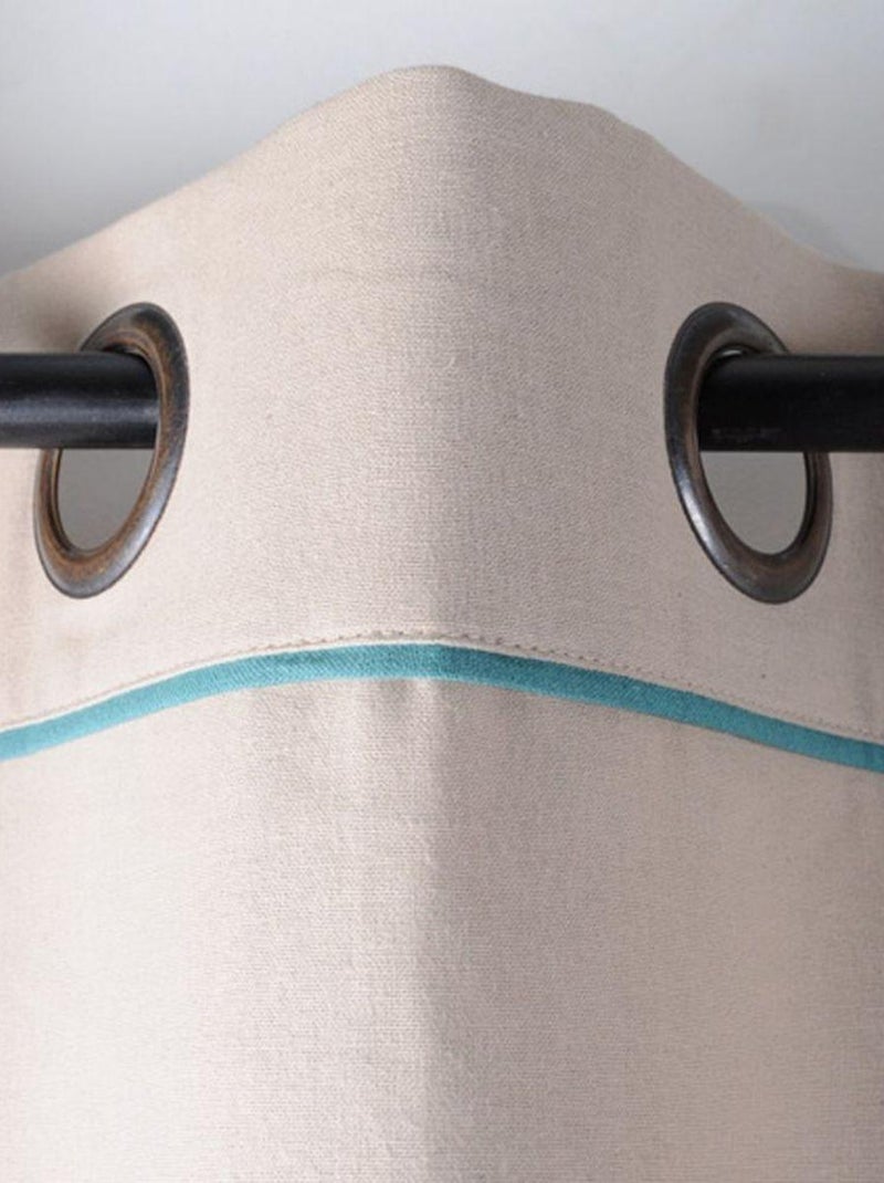 Un panneau de rideau tamisant à oeillets Beige sable - Kiabi