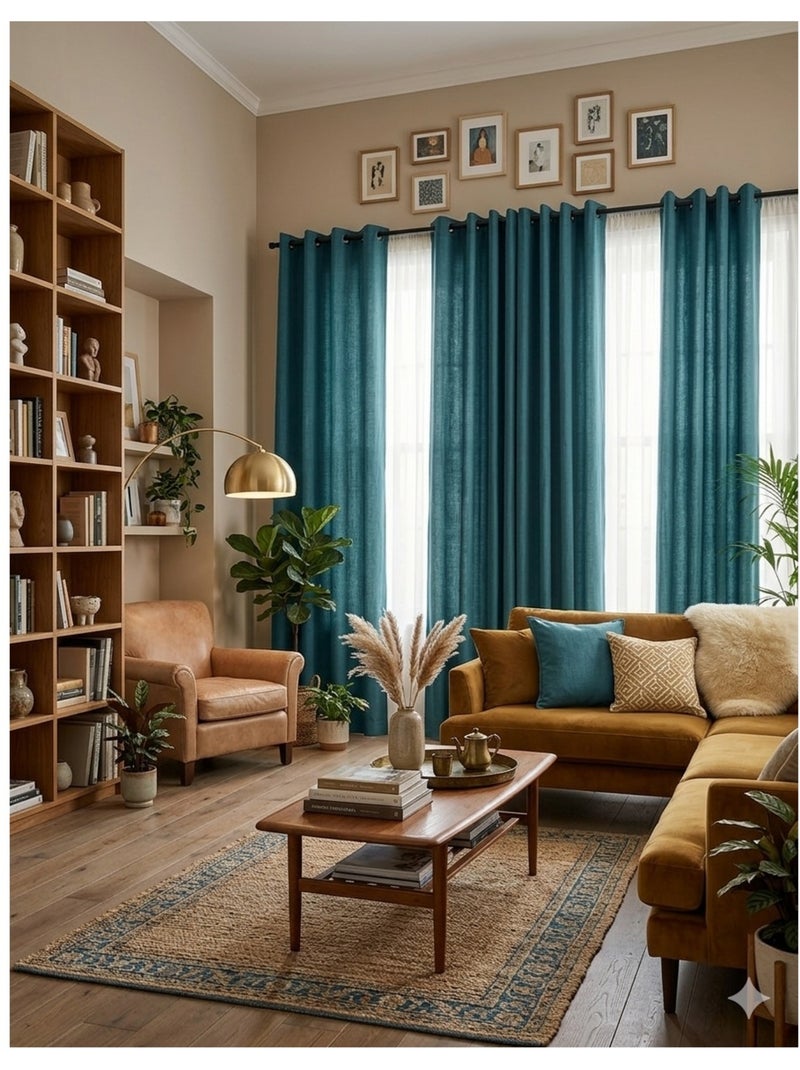 Un rideau tamisant Bea chiné Bleu turquoise - Kiabi