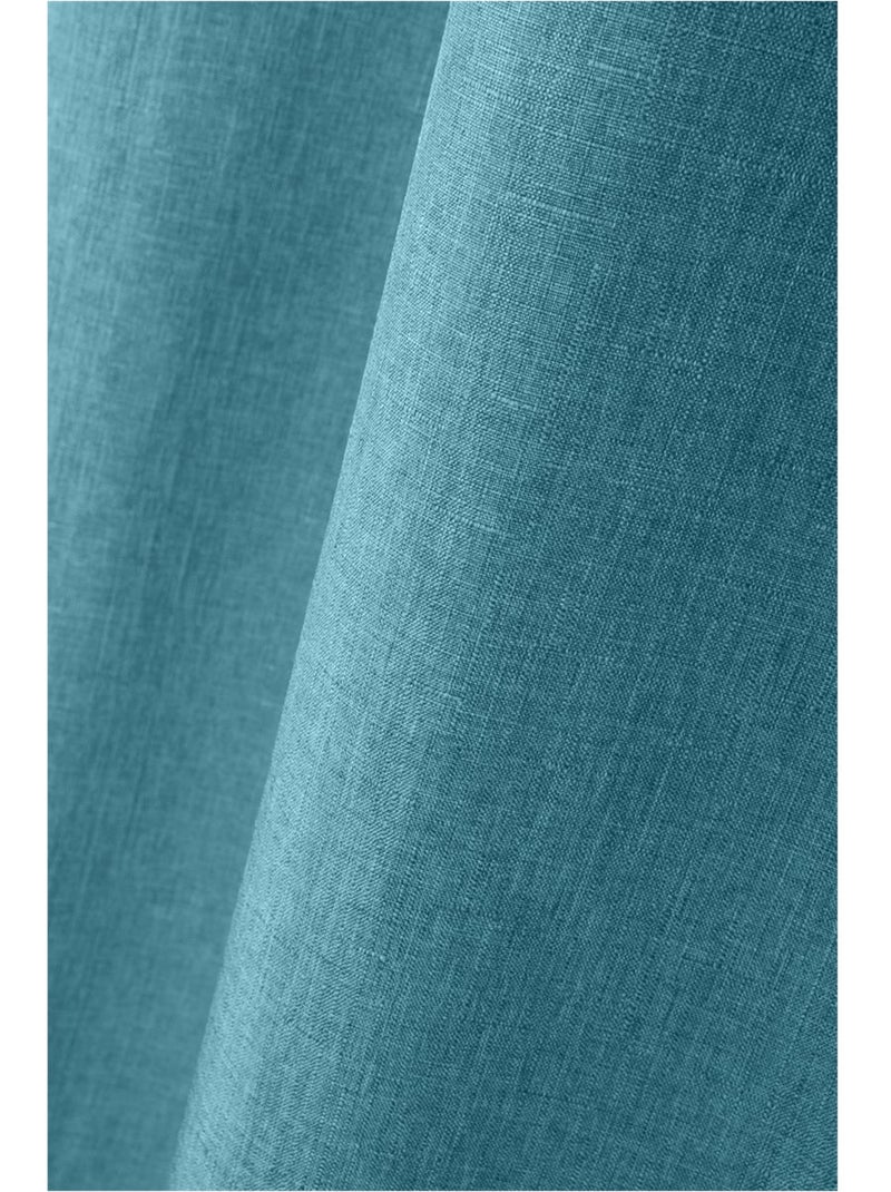Un rideau tamisant Bea chiné Bleu turquoise - Kiabi