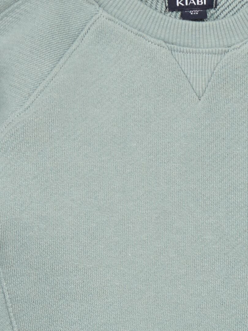 Un sweat en molleton uni Gris vert - Kiabi