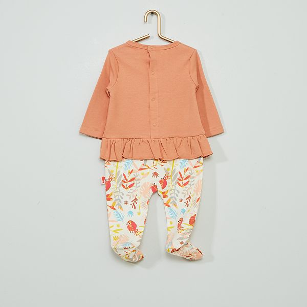 Une Combinaison Effet 2 En 1 Bebe Fille Rose Beige Kiabi 12 00