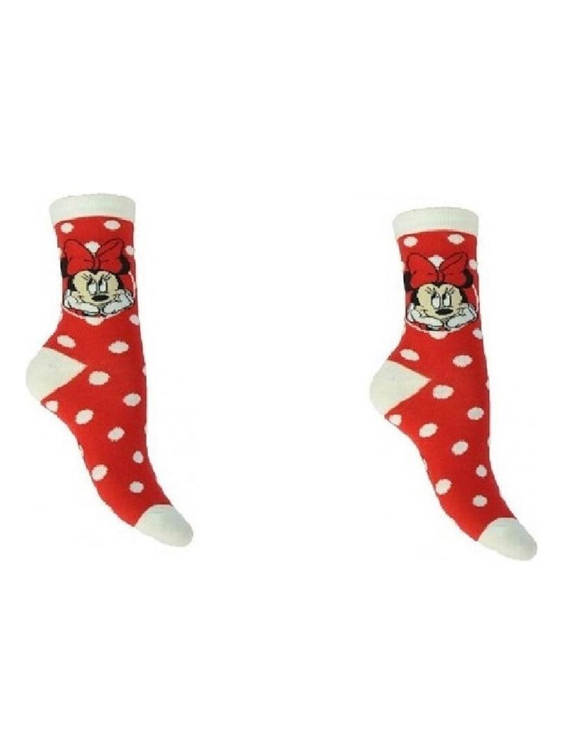 Une paire de chaussettes 31/34 Minnie Rouge - Kiabi