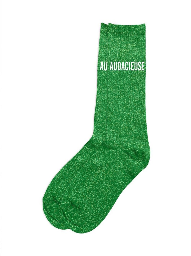 Une paire de chaussettes paillettes audacieuse Vert - Kiabi