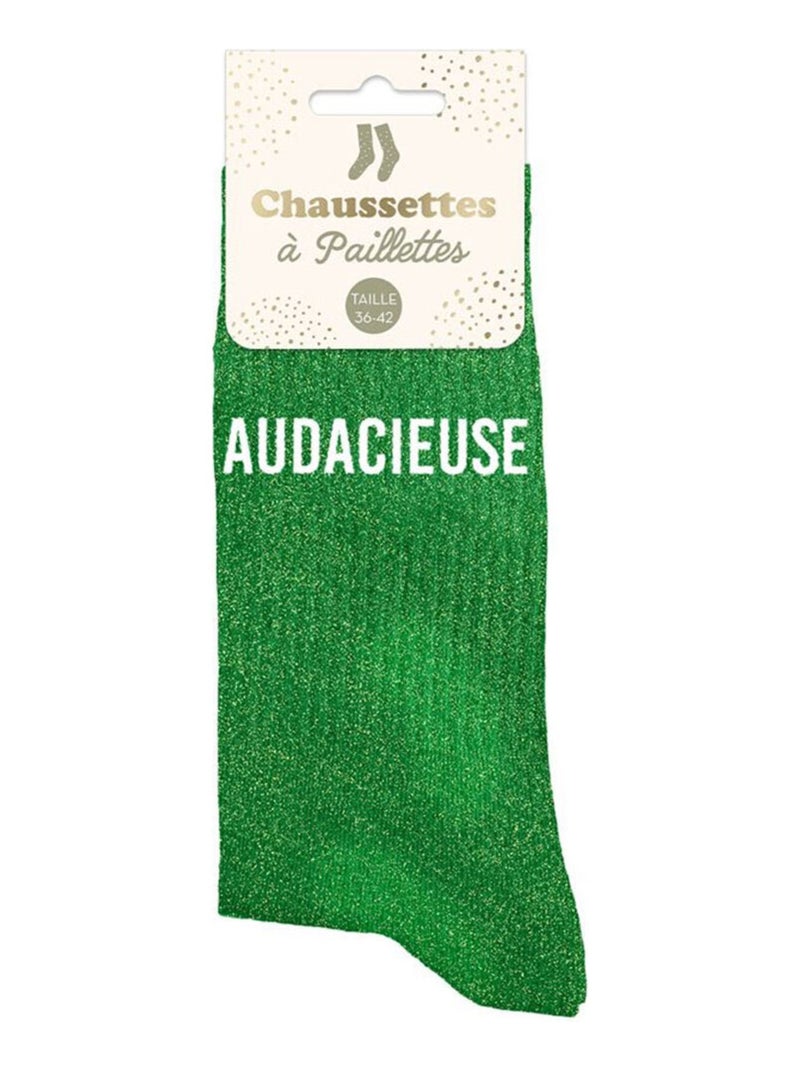 Une paire de chaussettes paillettes audacieuse Vert - Kiabi