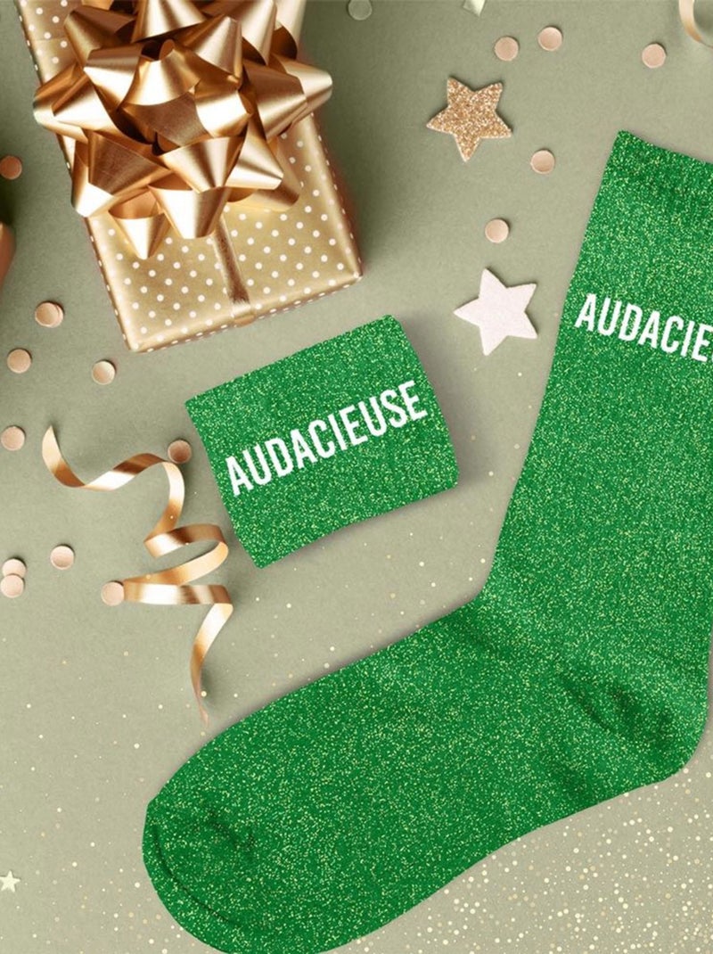 Une paire de chaussettes paillettes audacieuse Vert - Kiabi