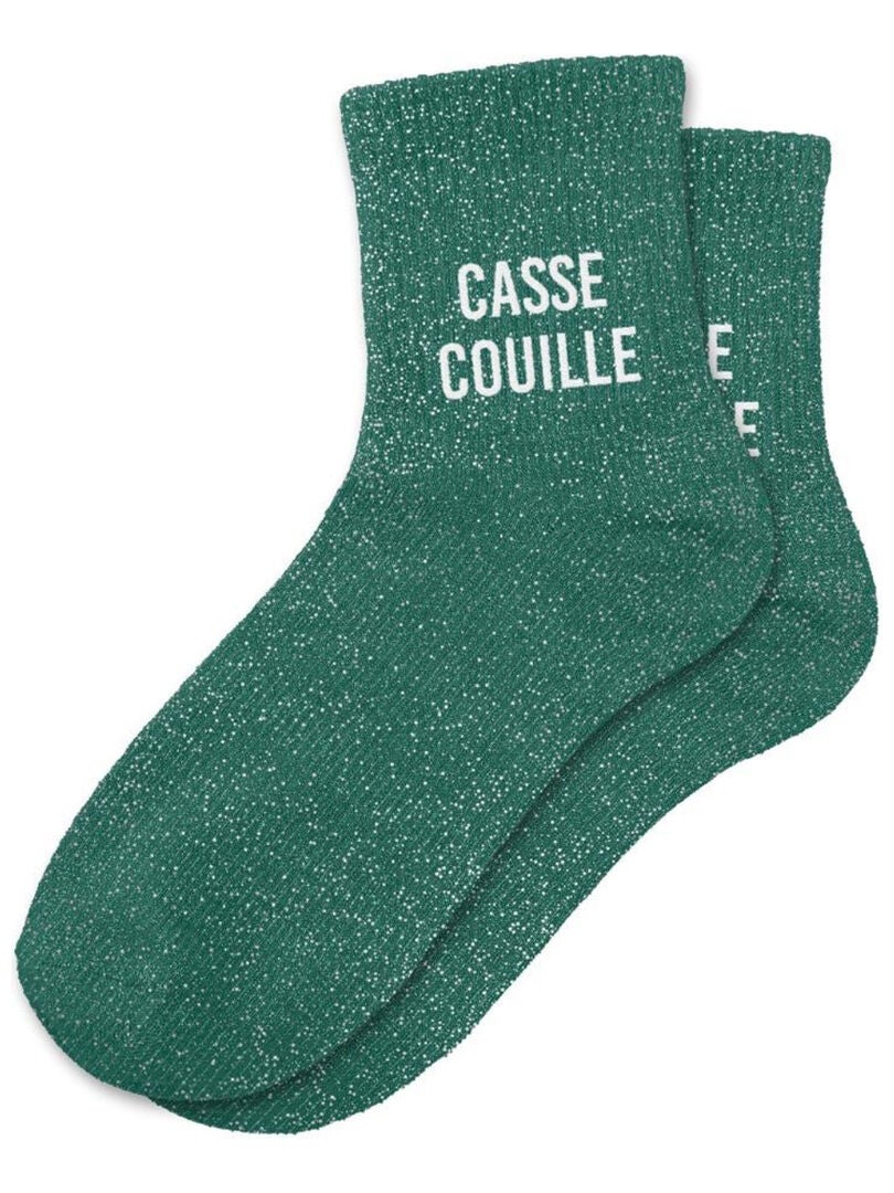 Une paire de chaussettes paillettes Casse Couille Vert forêt - Kiabi