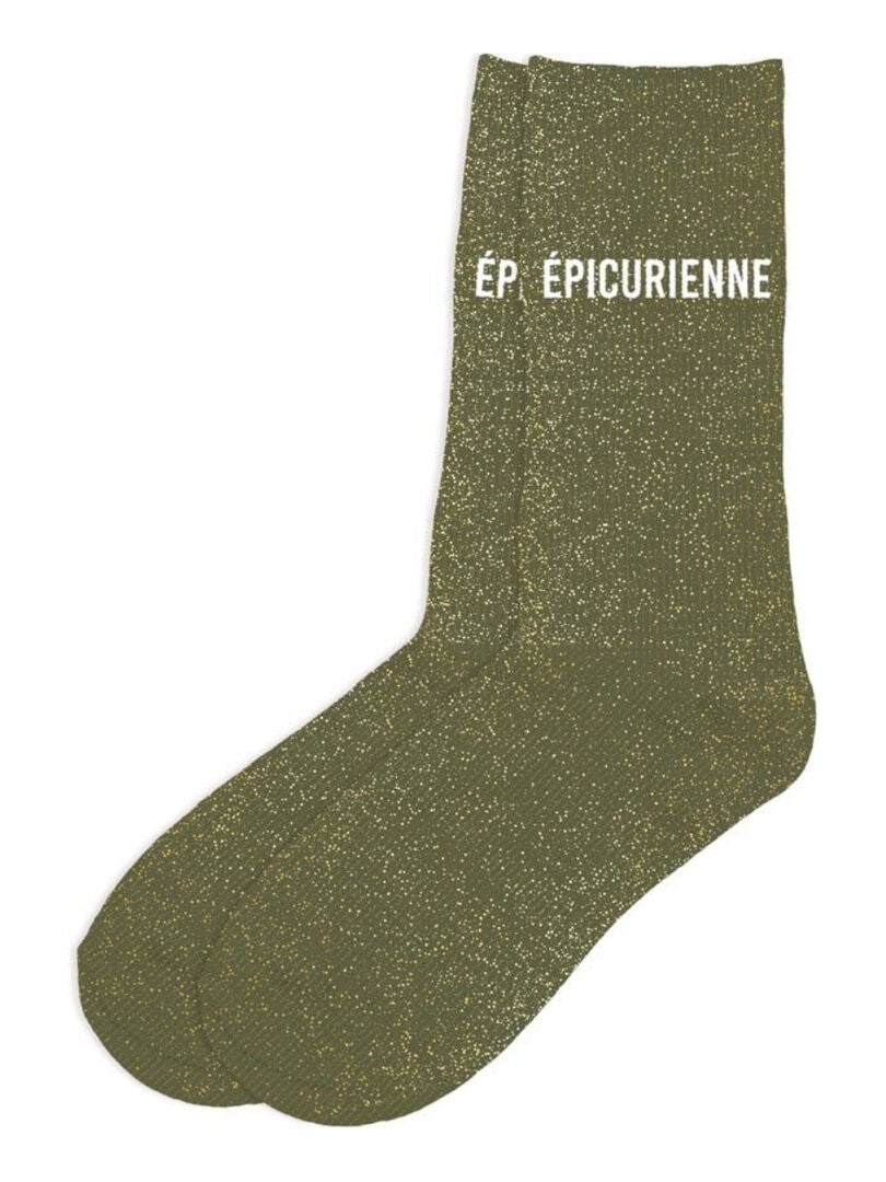 Une paire de chaussettes paillettes Epicurienne Vert olive - Kiabi