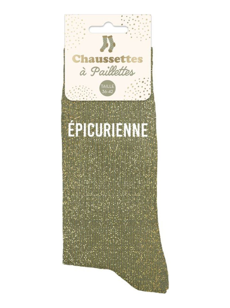 Une paire de chaussettes paillettes Epicurienne Vert olive - Kiabi