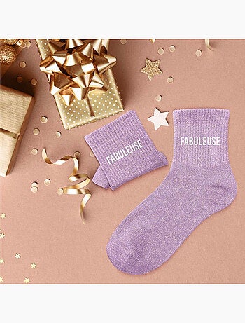 Une paire de chaussettes paillettes princesse