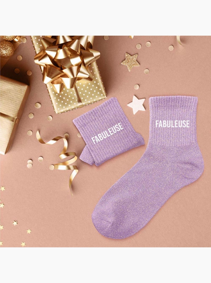 Une paire de chaussettes paillettes Fabuleuse Rose foncé - Kiabi