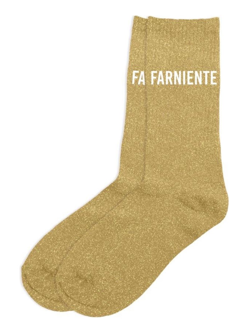 Une paire de chaussettes paillettes Farniente Jaune moutarde - Kiabi