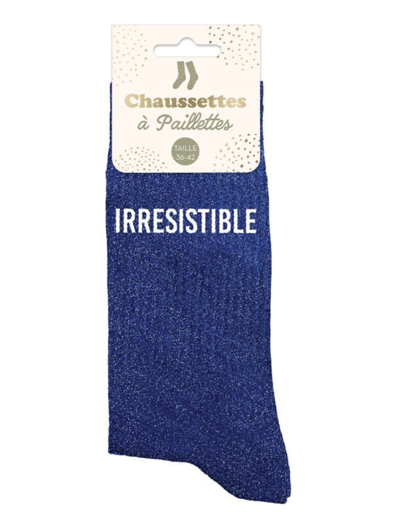 Une paire de chaussettes paillettes Irrésistible Bleu - Kiabi