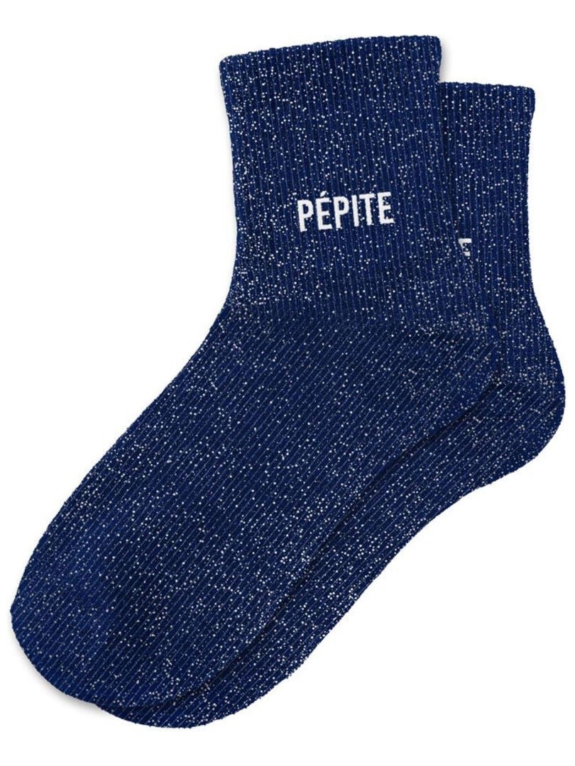 Une paire de chaussettes paillettes Pépite Bleu foncé - Kiabi