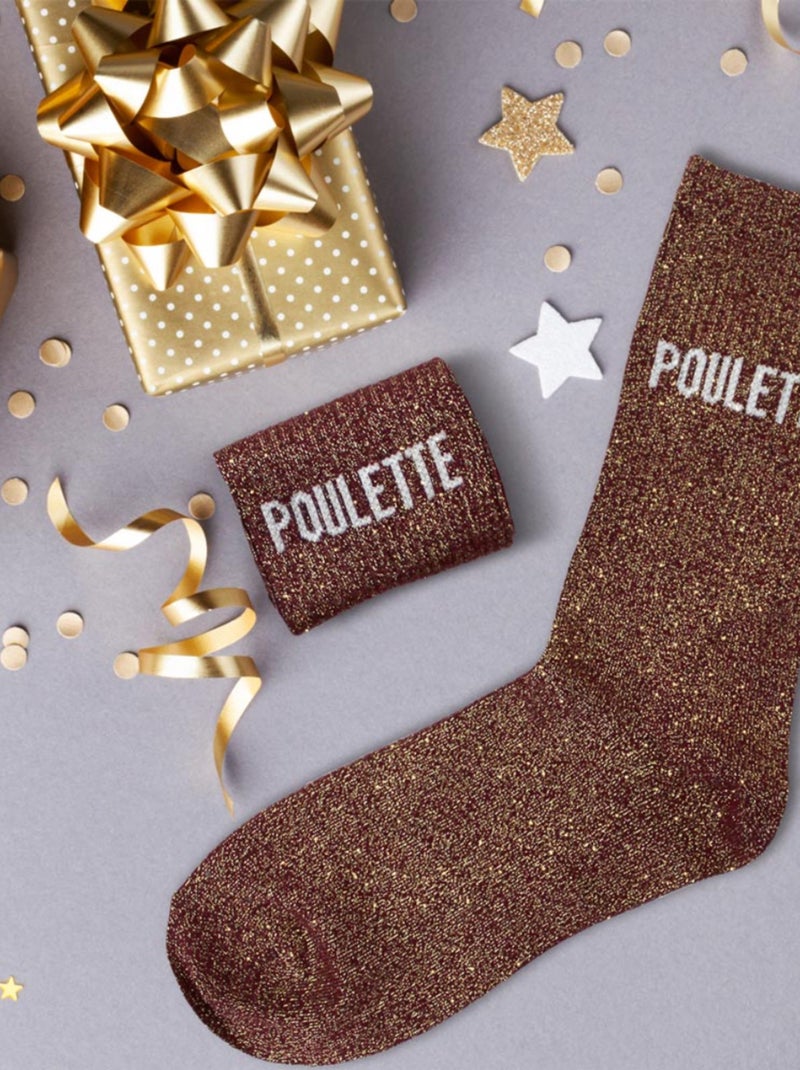 Une paire de chaussettes paillettes poulette Bordeaux - Kiabi