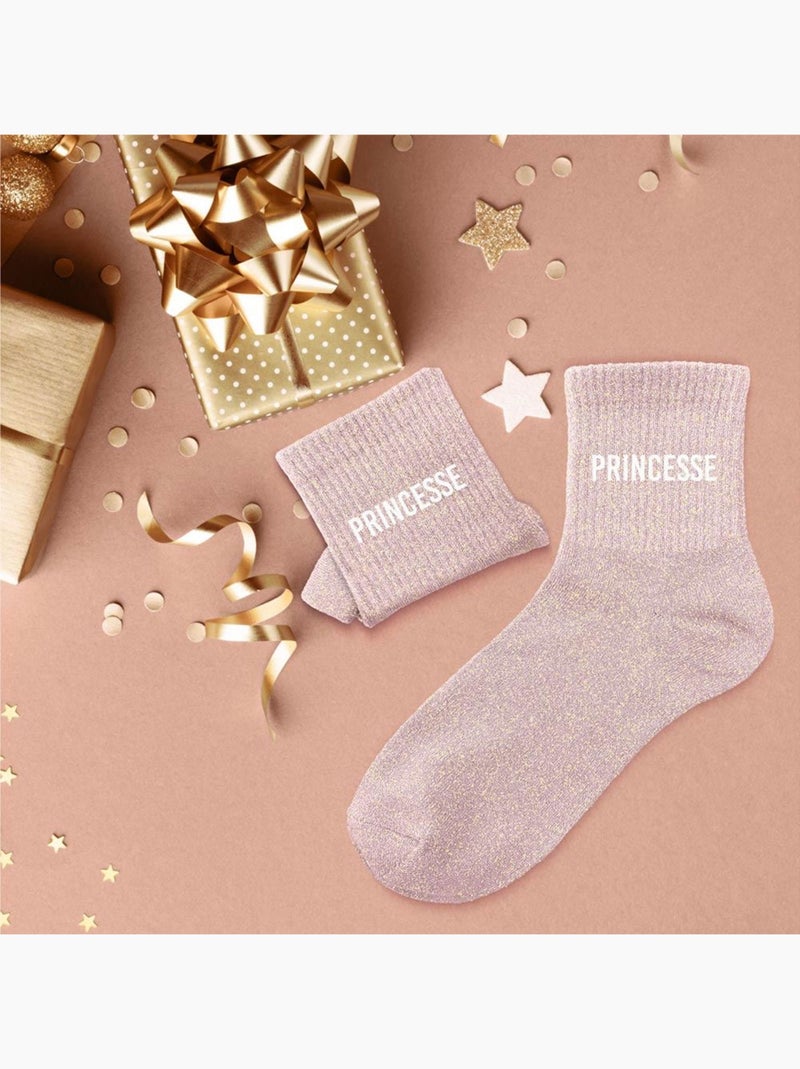 Une paire de chaussettes paillettes princesse Rose - Kiabi