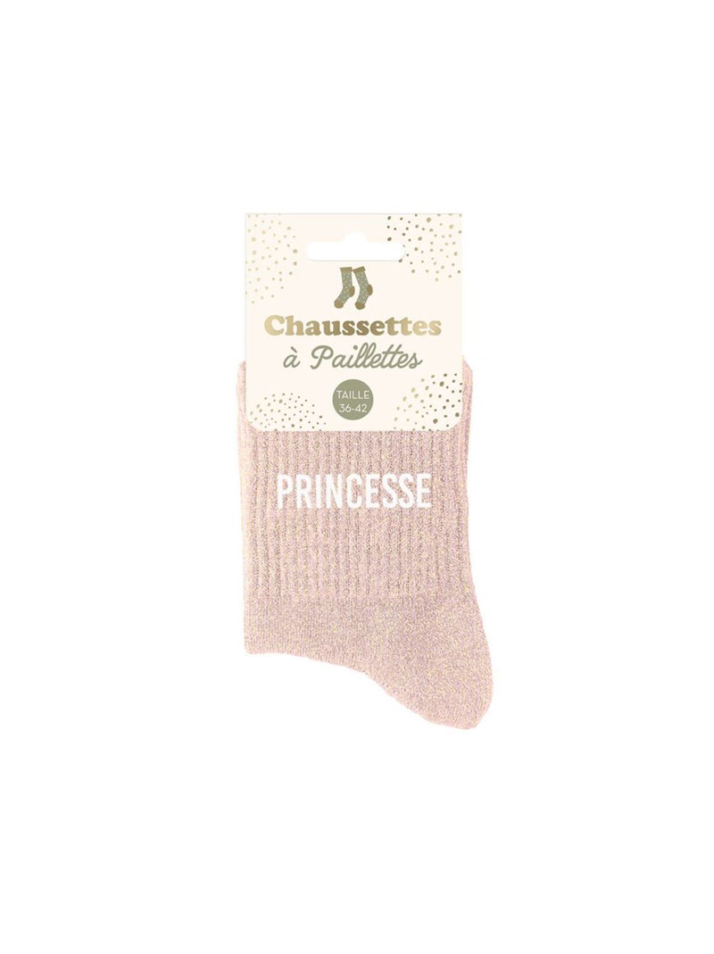 Une paire de chaussettes paillettes princesse Rose - Kiabi