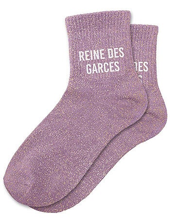 Une paire de chaussettes paillettes princesse