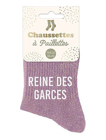 Une paire de chaussettes paillettes princesse