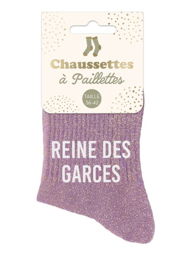 Une paire de chaussettes paillettes Reine de Garces Rose framboise - Kiabi