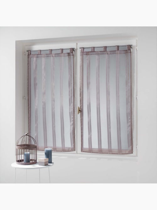 Une paire de voile raye jacquard bandas noisette 60 x 120 cm - Kiabi