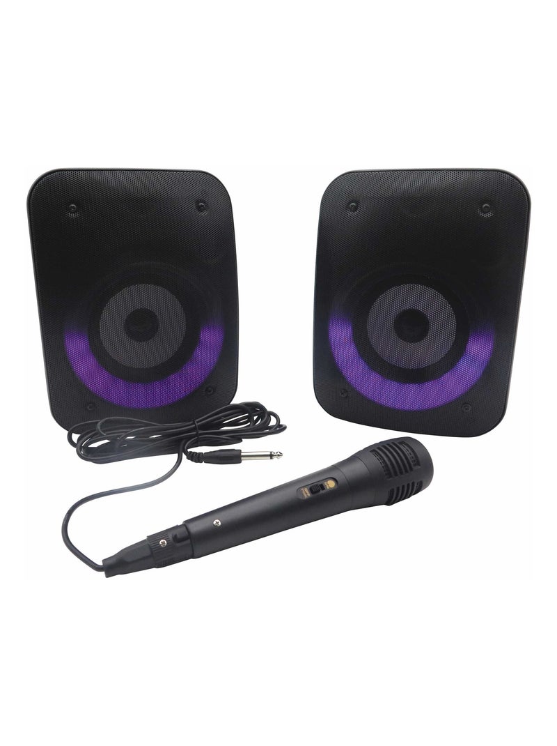 Une paire d'Enceintes Stereo Puissantes Bluetooth  iParty Noir - Kiabi