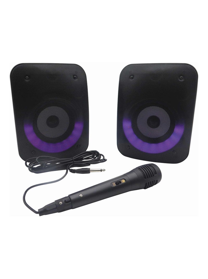 Une paire d'Enceintes Stereo Puissantes Bluetooth  iParty Noir - Kiabi