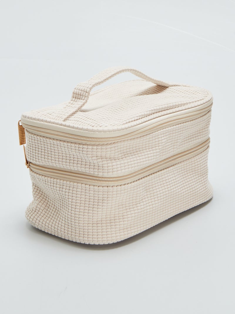 Une trousse de toilette vanity double compartiments Beige - Kiabi