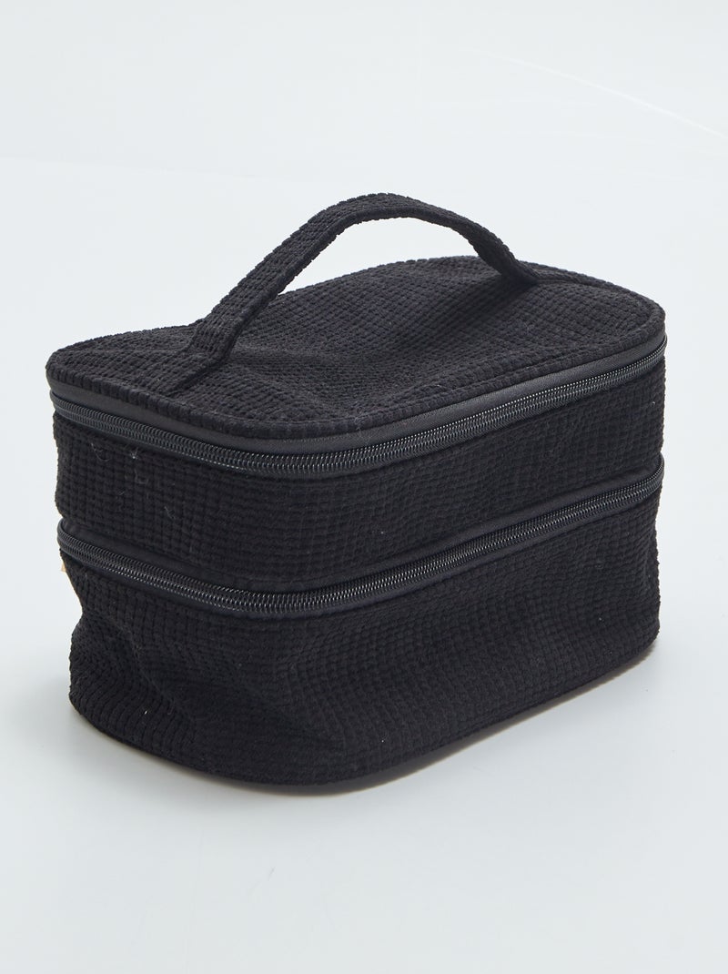 Une trousse de toilette vanity double compartiments Noir - Kiabi