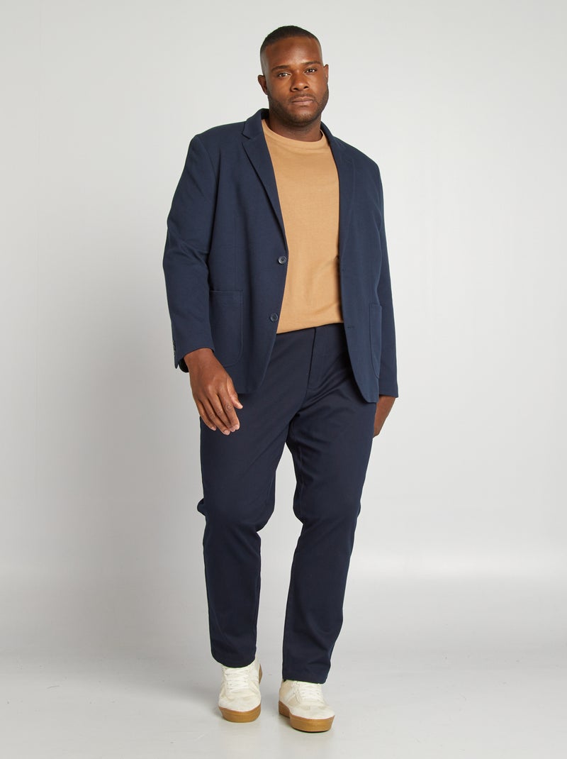 Une veste en maille piquée Bleu - Kiabi