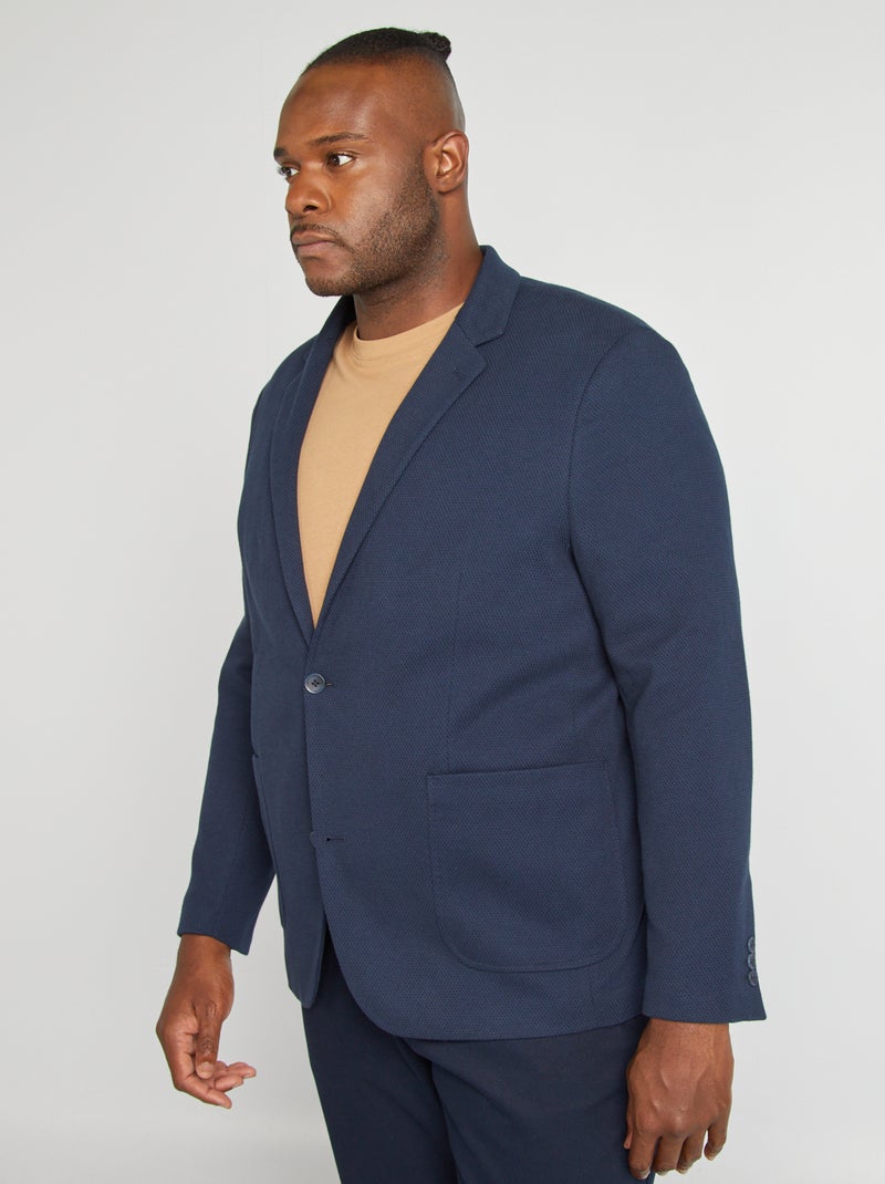 Une veste en maille piquée Bleu - Kiabi