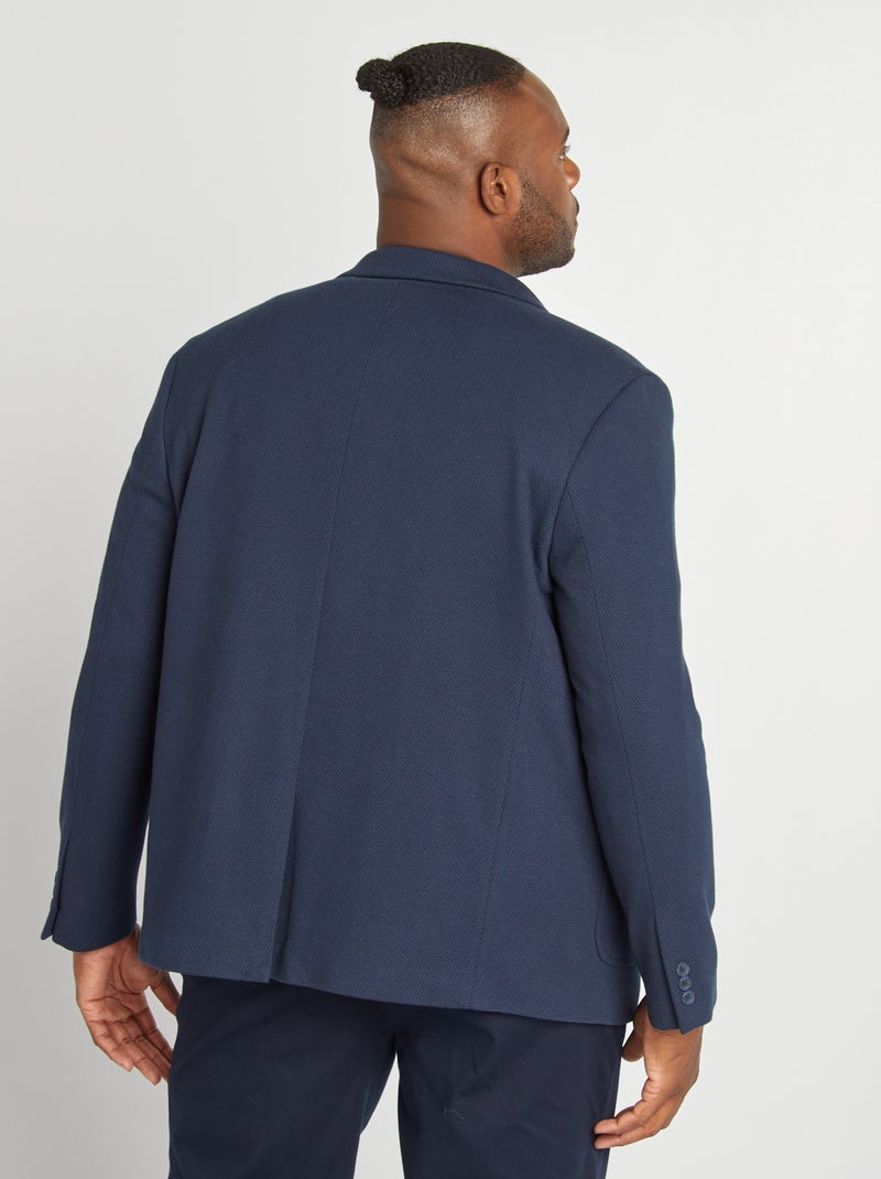 Une veste en maille piquée Bleu - Kiabi