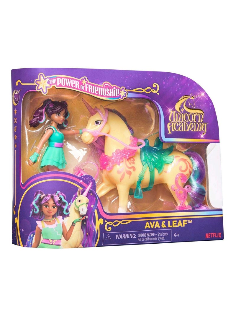 Unicorn Academy - L'ecole des licornes - Licorne Leaf + Poupée Ava Multicolore - Kiabi