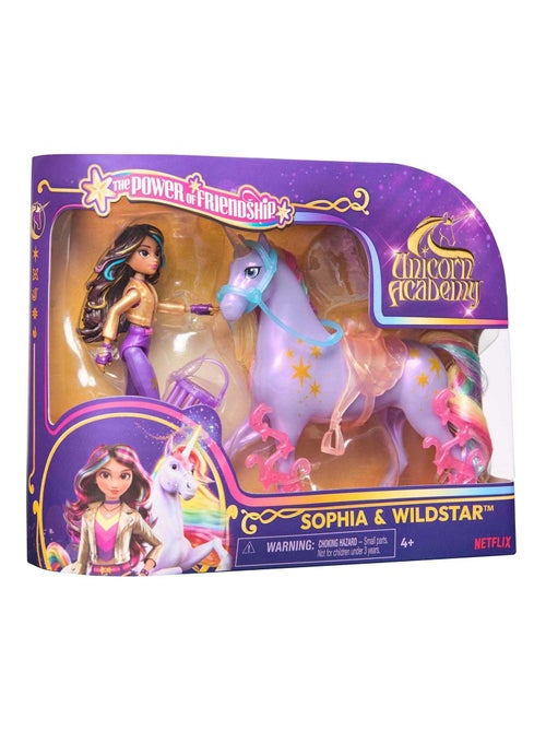 Unicorn Academy - Licorne Wildstar + Poupée Sophia - Kiabi