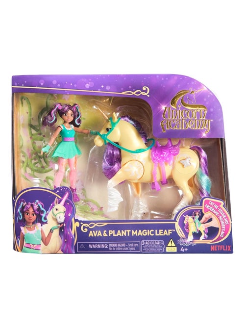 Unicorn Academy Licorne Leaf avec Lumières et Poupée Ava - Kiabi