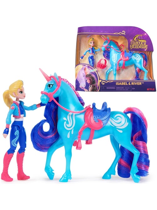Unicorn Academy Licorne River et poupée mannequin Isabel - Kiabi