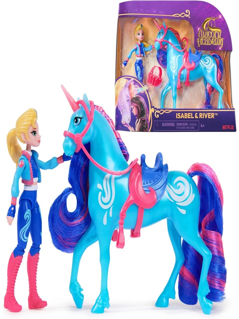 Unicorn Academy Licorne River et poupée mannequin Isabel Multicolore - Kiabi