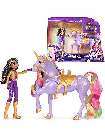 Unicorn Academy Licorne Wildstar Avec Lumières et Poupée mannequin Sophia