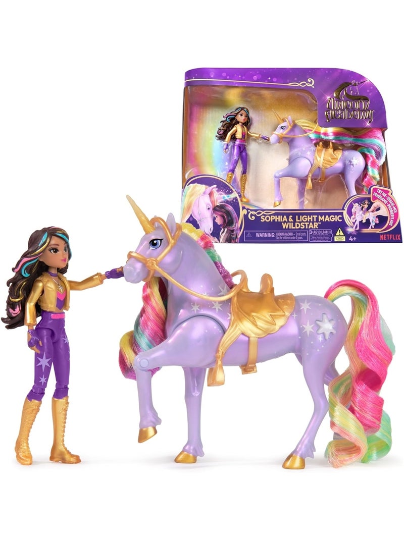 Unicorn Academy Licorne Wildstar Avec Lumi?res et Poup?e mannequin Sophia Multicolore - Kiabi