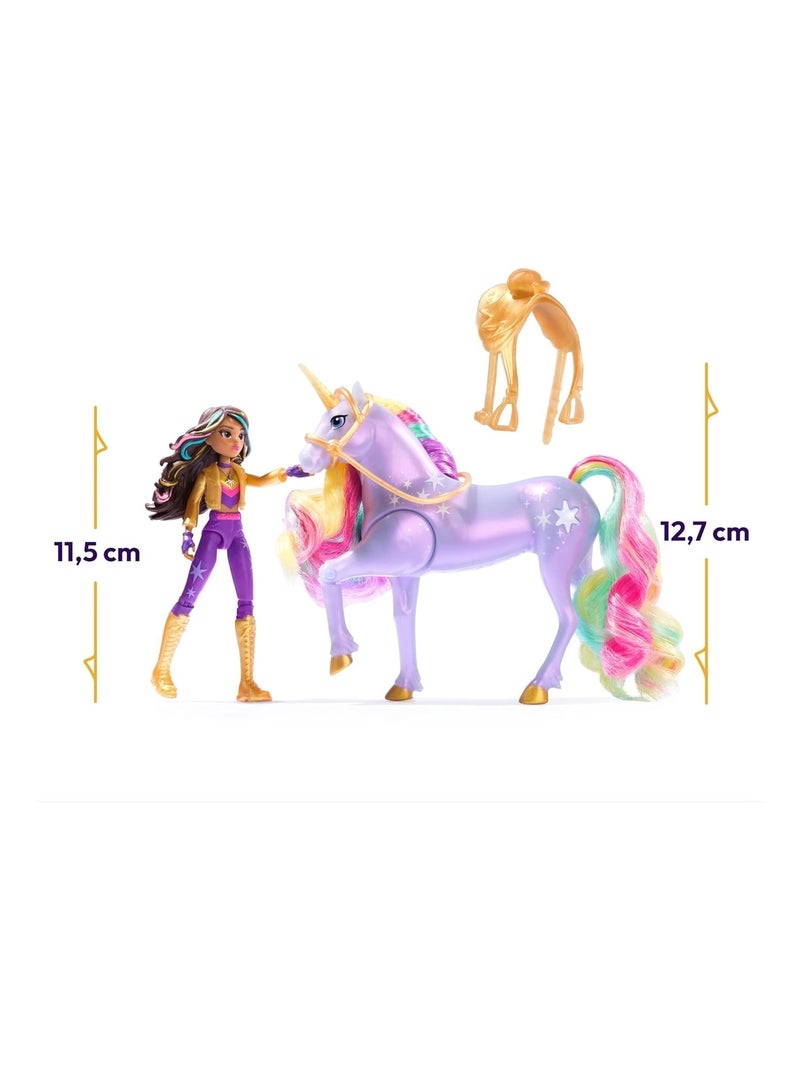 Unicorn Academy Licorne Wildstar Avec Lumi?res et Poup?e mannequin Sophia Multicolore - Kiabi