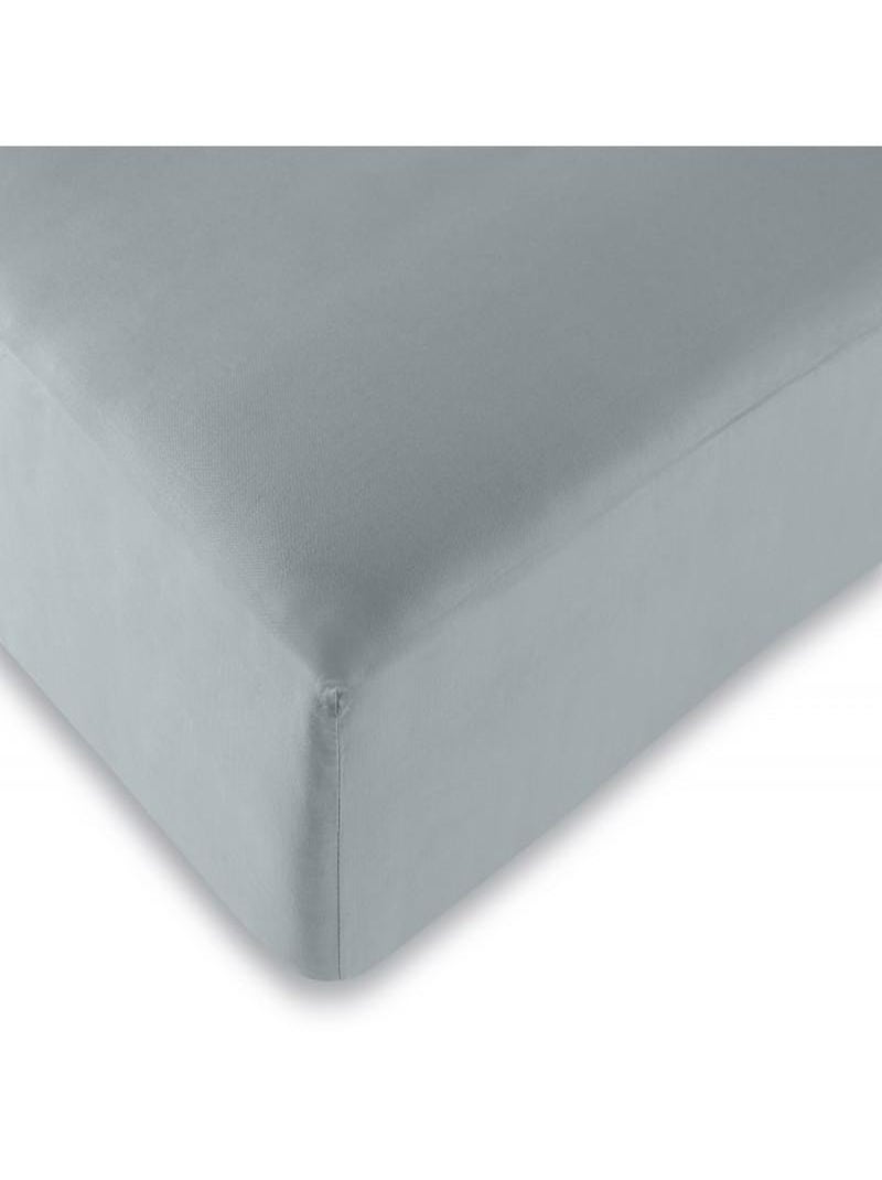 Univers Decor - Drap Housse Gris Perle 180 X 200 Cm / 100% Coton / 57 Fils/cm² "king Size" Gris perle - Kiabi