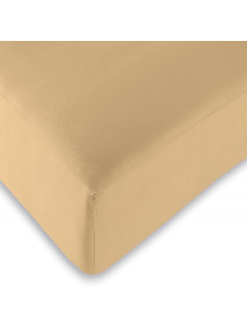 Univers Decor - Drap Housse Taupe 180 X 200 Cm / 100% Coton / 57 Fils/cm² "king Size" Marron - Kiabi