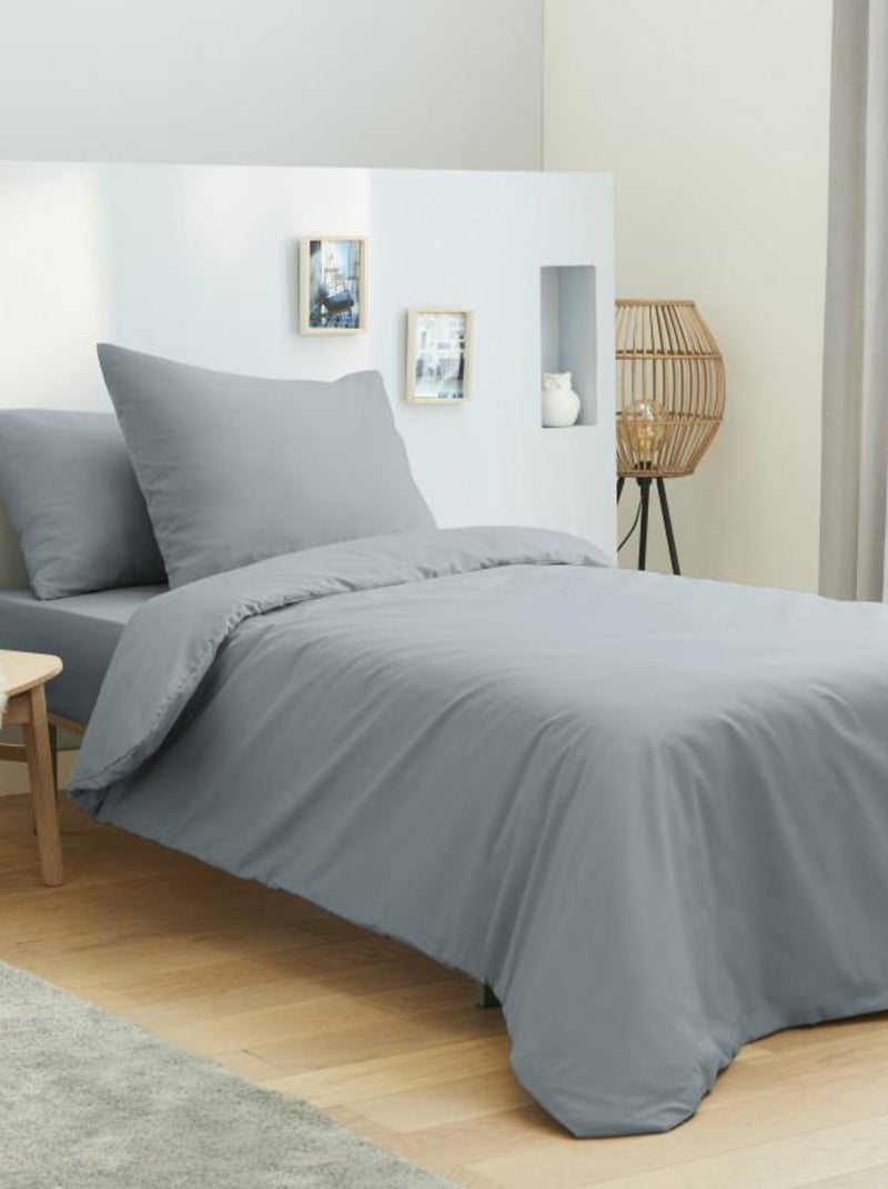 Univers Decor - Housse De Couette 140 X 200 Unie 100% Coton / 57 Fils/cm² Gris - Kiabi