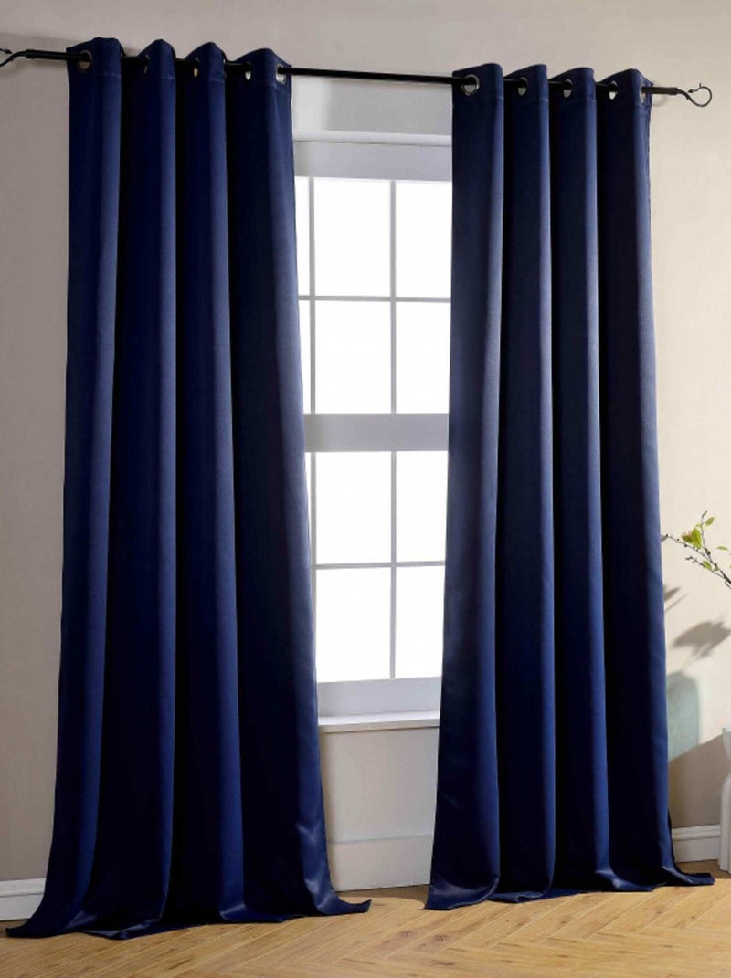 Univers Decor - Rideau Occultant 140 X 260 Cm - 1 Panneau Bleu marine - Kiabi