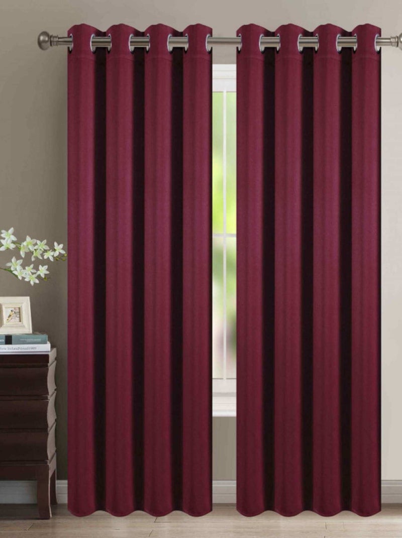 Univers Decor - Rideau Occultant 140 X 260 Cm - 1 Panneau Rouge bordeaux - Kiabi