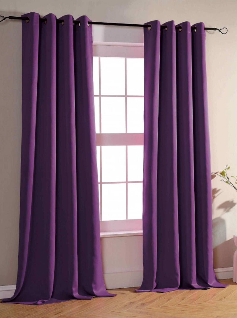 Univers Decor - Rideau Occultant 140 X 260 Cm - 10 Panneaux Violet prune - Kiabi
